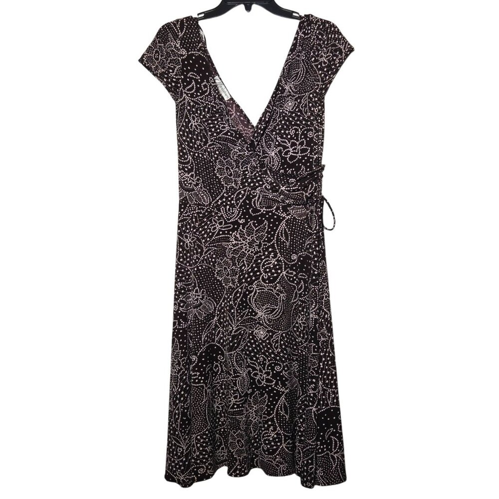 Dressbarn‎ Floral Faux Wrap Dress 10 Fairy Y2K Whimsical Stretch Boho Cottage - Picture 2 of 11